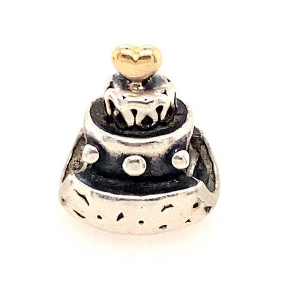 Pandora Two Tone Wedding Cake Charm